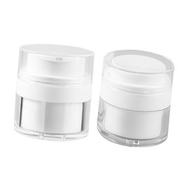 OHPHCALL Airless Cream Bottle Set of 2 Small Jar Portable Dispenser for Cosmetics