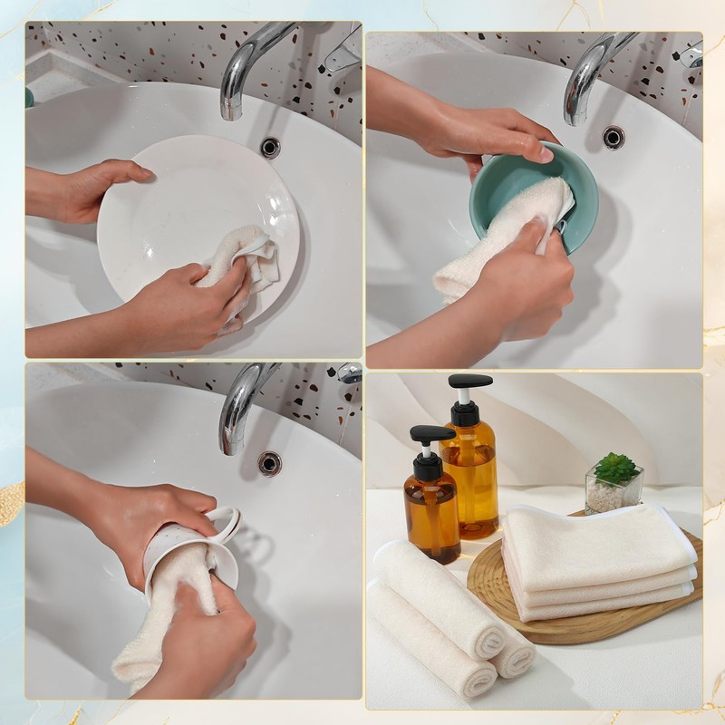 6 Pcs Nylon Exfoliating Wash Cloths Set 15.7 x 11.8