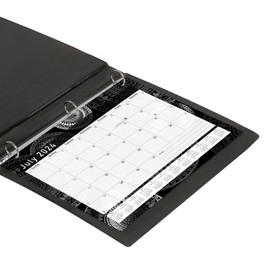 2024-2025 Calendar 18 Months Student Calendar/Planner for 3-Ring Binder, Desk, or Wall - B&W v012