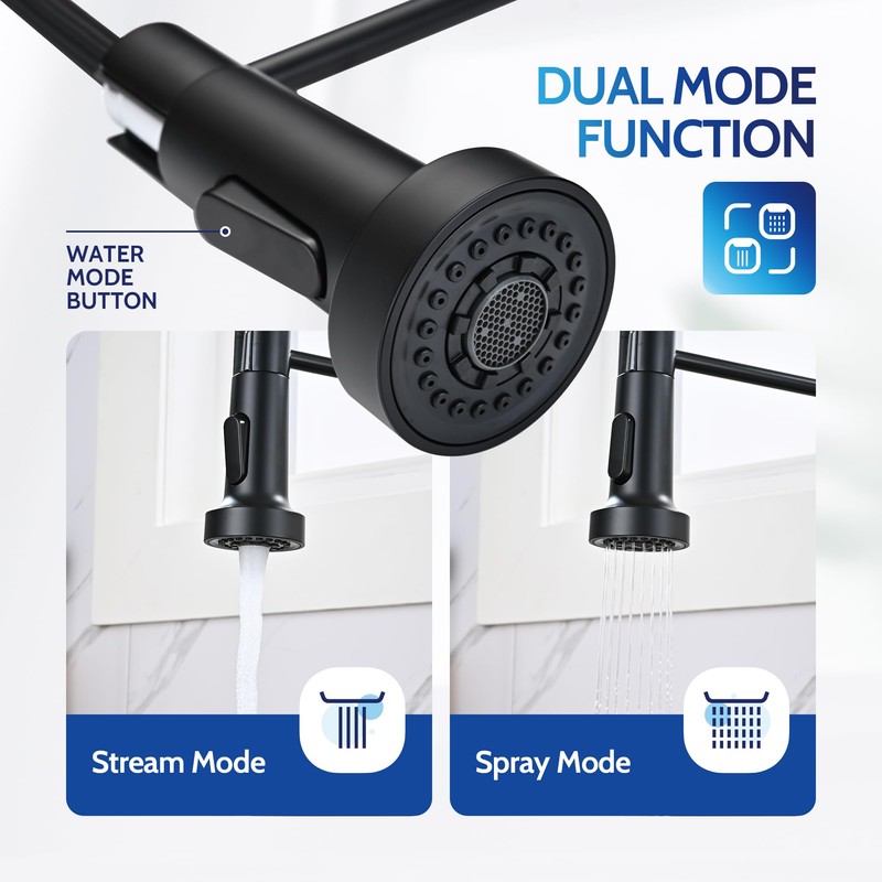 LUFEIDRA Touchless Kitchen Faucet with Pull Down Sprayer-Black Kitchen Faucet