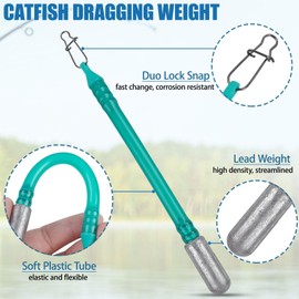 Dragging Weights for Catfish, Drag Weight Catfishing No Snag Sinker for Bottom Bouncing, Trolling, Drifting, Snagless Catfish Sinker Weight Catfishing Tackle Trolling Weights (4oz-5pcs)