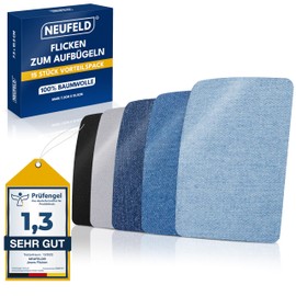 NEUFELD® Iron-On Patches [Pack of 15] – Iron-On Patches 5 Colours – Jeans Patches for Iron-On Indoor and Outdoor Use – Iron-On Patches High Quality