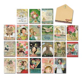 Leanin' Tree, The Art of Kelly Rae Roberts, Greeting Cards Assortment Box, All Occasion Cards Assortment Box with Envelopes (20 Cards, 22 Envelopes)