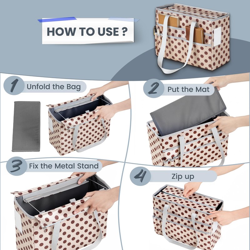 UNICITII File Organizer Box, Portable Tote Bag Hanging Filing Box
