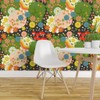 Removable Wallpaper Swatch - Cosmic Flowering Retro Flowers Vintage Psychedelic