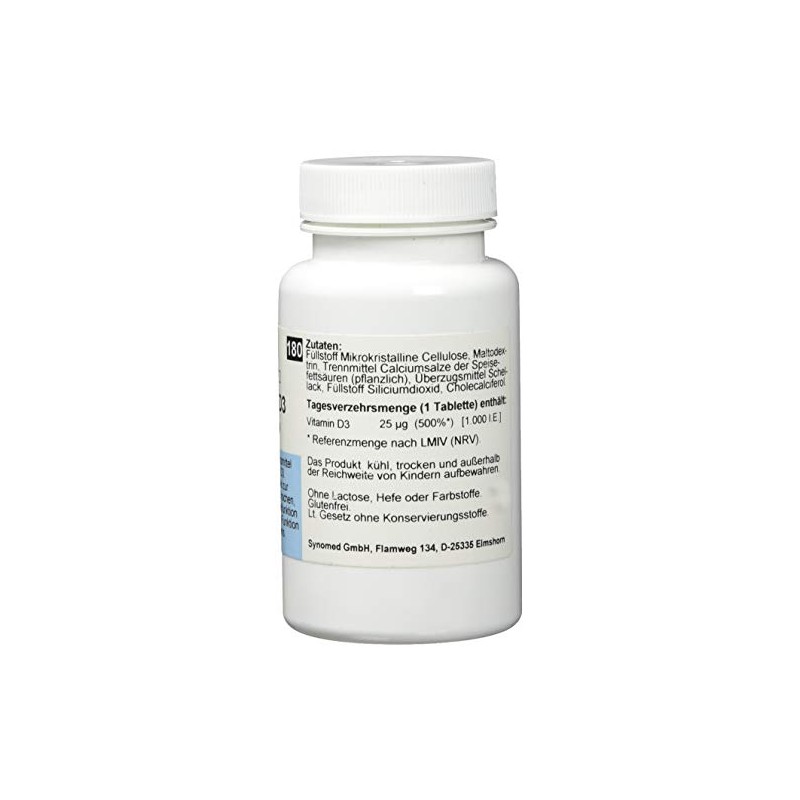 Vitamin D3 Tabletten, 180 Tabletten (75.6 g)