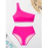MOOSLOVER Women Whip Stitch Bikini Sets One Shoulder High Waisted