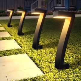 WdtPro Solar Lights Outdoor Pathway Lights, 4 Pack Upgraded Bright LED Outdoor Solar Light for Outside, IP65 Waterproof Solar Garden Light for Yard, Driveway, Walkway, Landscape, Patio Decor