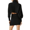 Forever 21 Sweater-Knit Turtleneck Top & Skirt Set Black Medium