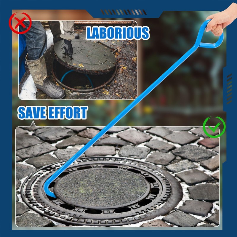 Therwen 2 Pcs Manhole Cover Hook 26 Inch with 5/8"