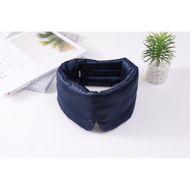 100% Mulberry Silk Sleep Mask, Large Adjustable Eye Cover for