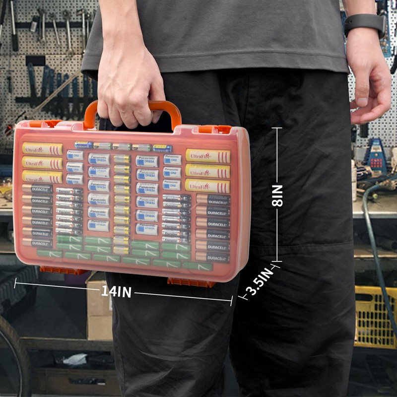 Aptbyte Battery Organizer Storage Holder Box Case with Tester- 269