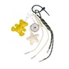 QTKJ Keychain for Women, Yellow Bear Bag Charm, Hand-Woven Nylon
