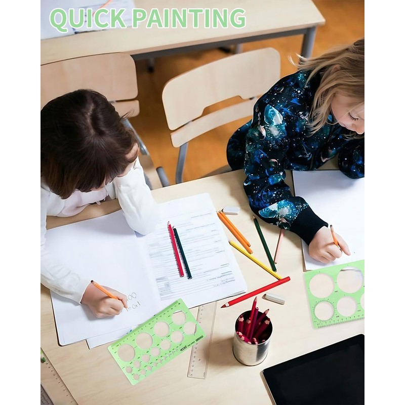 BPTRKOM Set of 3 Circle Stencils for Drawing - Clear