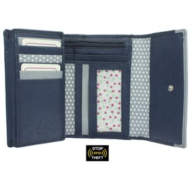 Mala Leather Midnight Collection Leather Purse RFID Blocking 3495_35 Navy