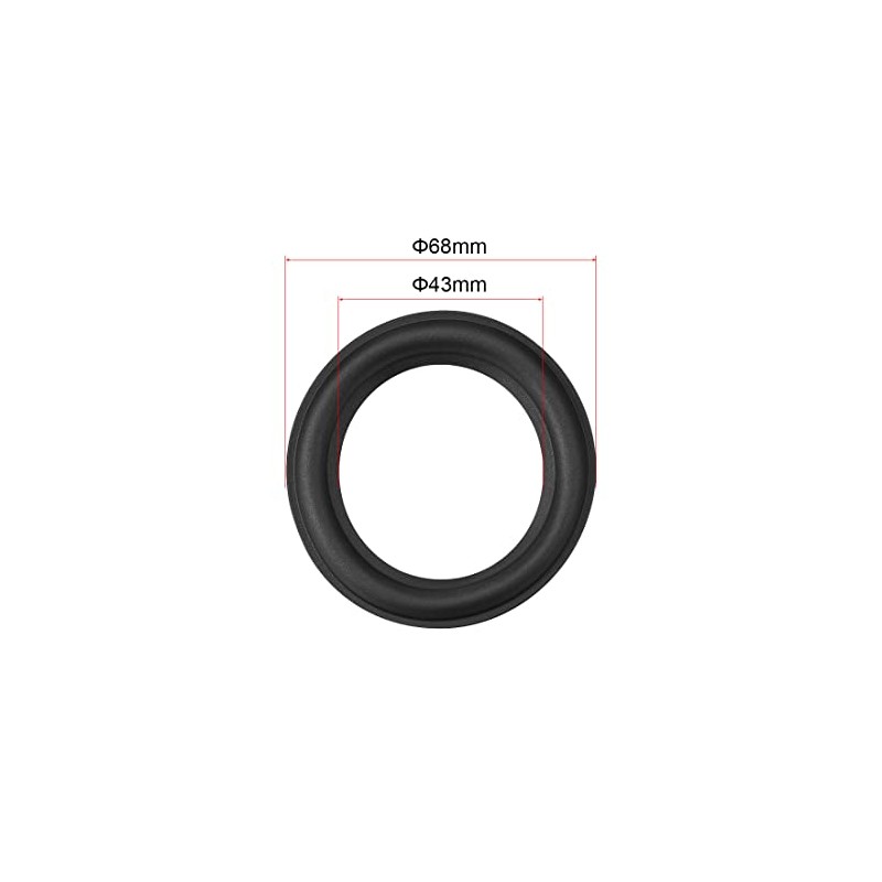 sourcing map 4 pieces speaker rubber edge surround rings for