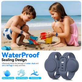 Waterproof 1 Pack Apples AirTags Bracelet for Kid, Hidden Silicone Air Tag Holder for Kid, AirTags GPS Tracker Watch -Dark Blue