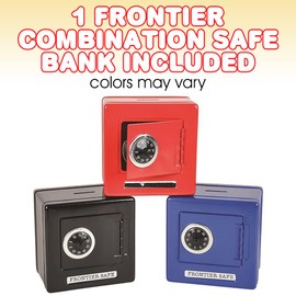 ArtCreativity Frontier Combination Safe Coin Bank for Kids and Adults, Fun Money Savings Piggy Bank with Coin Slot and Functioning Dial, Great Birthday Gift for Boys and Girls