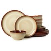 Pokini Stoneware Dinnerware Sets, Ceramic Plates and Bowls Set, Microwave
