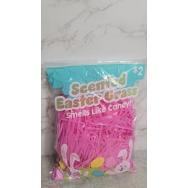 Easter Basket Grass Plastic Pink Scented Candy Christmas Filler Discontinued