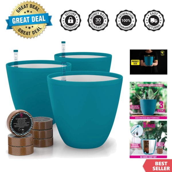 Unbranded Self Watering Pots for indoor plants 3 Pack -