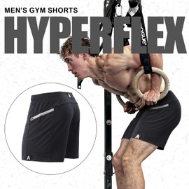 Anthem Athletics Hyperflex - Pantalones cortos de entrenamiento para hombre de 5, 7 y 9 pulgadas, con bolsillo con cierre para correr, entrenamiento deportivo y gimnasio, Onyx Negro G2, X-Large