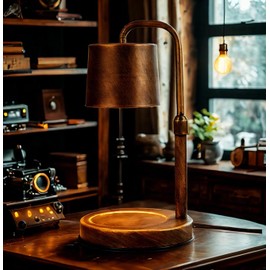 Vintage Industrial Candle Warmer Lamp for Home Decor - Height Adjustable with 2-6H Timer & Dimmer, Dimmable Wax Melt Warmer Compatible with Yankee Candle Jars (Antique Bronze, 50W 2 Bulbs, 110V)
