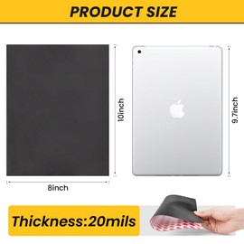 WUDIME Magnetic Sheets with Adhesive Backing, 8" x 10", 10 Pack Cuttable Flexible Magnet Sheets, Fridge Magnets Whiteboards Organization, Easy Peel Sticky Magnets for Lightweight Craft DIY