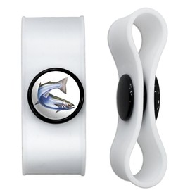 Salmon Fishing Headphone Earbud Cord Wrap - Charging Cable Manager - Wire Organizer Set of 2 - White