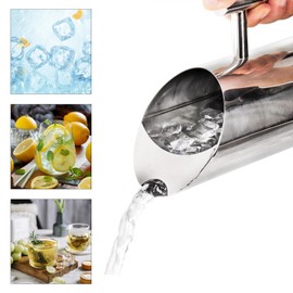 50oz/1.5L Stainless Steel Water Pitcher with Spout Guard, Food Grade Modern Metal Water Jug - Hot/Cold Drink - Heat Insulation Handle Ice Guard Water Pot for Iced/Hot Tea, Fruit Tea, Coffee, Milk