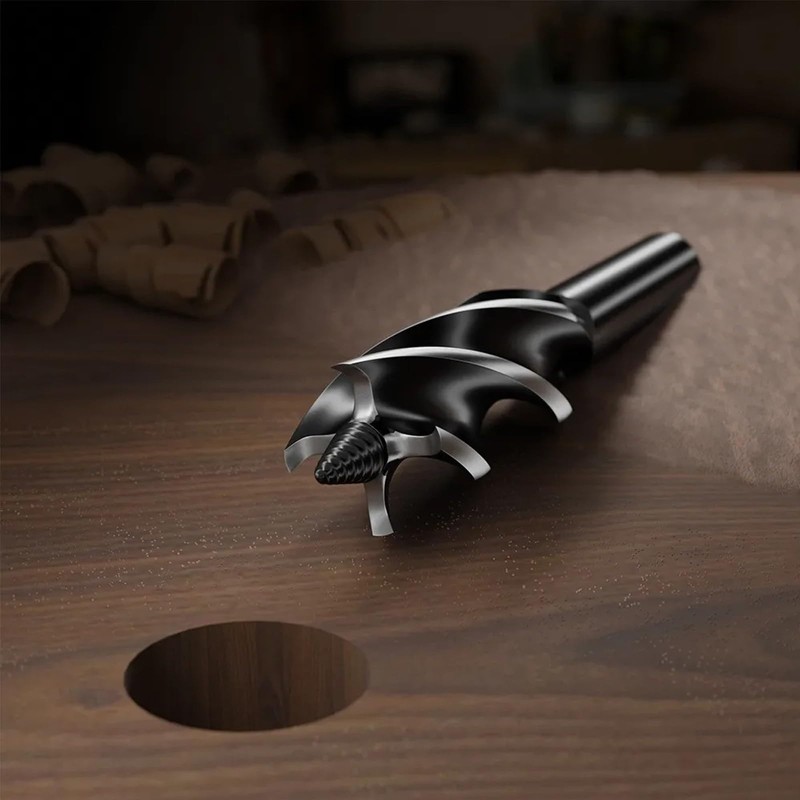 YUENTOEN 4-Blade Triangular Woodworking Drill Bit, Adjustable Adapter, Blade Diameter