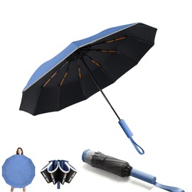 KunpengZen Inverted Umbrella 12 * 2 Ribs, Travel Folding Reverse Portable Automatic Umbrella, Compact Auto Open/Close Strong Umbrellas for Wind And Rain UPF50 UV Blocker