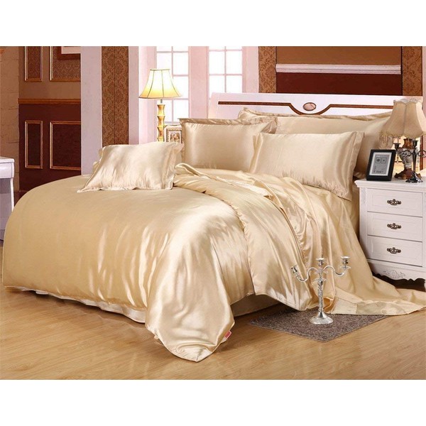 Vuvet Bedding 100% Pure Silk Sateen Sheet Set | 4