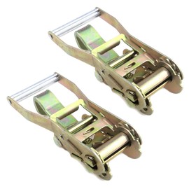 KUMGROT 2pcs 2-inch Ratchet Strap Tie Down Ratchet for Tow Dolly Car Truck Trailer Straps with Finger J Hook Tie Down Suitable for Strap Width 50mm 5000kg Load