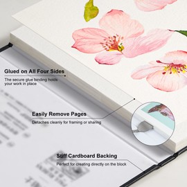 Paul Rubens Watercolour Paper, High Absorption, Artist Quality Cold-Pressed Watercolour Sketchbook 10.82 x 7.79'', 100% Cotton 140lb/300gsm 20 Sheets, Perfect for Beginners, Artists & Professionals
