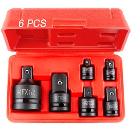 StrugDeas 6 Piece impact Socket Adapter and Reducer Set, 1/4", 3/8", 1/2", 3/4" Chrome Vanadium Steel impact Ratchet/Socket Extension/Conversion Kit for automotive maintenance construction engineering