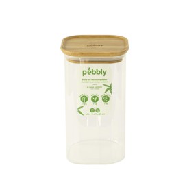 Pebbly - Glass Storage Container with Bamboo Lid - Large, 1.4L Food Storage
