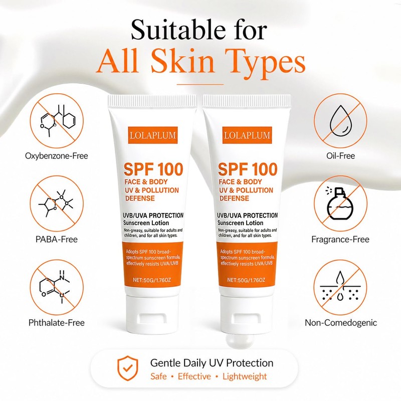 SPF 100 Face & Body Sunscreen, Broad Spectrum Protection with