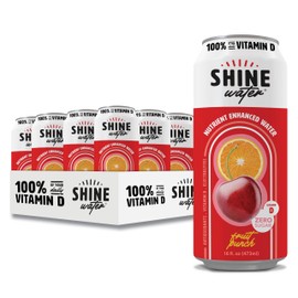 ShineWater Vitamin D Hydration Electrolyte Drink, Fruit Punch 12 Pack, Sugar Free Naturally Flavored Water, Magnesium, Zinc, Vitamin B12, Folic Acid, Plant Based Antioxidants, Low Calorie