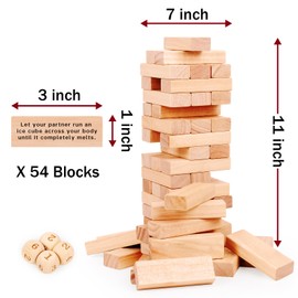Fasouna 2025 Fun Valentine's Day Gift - 54Pcs Block Tower Game,Couples Stacking Blocks, Challenge for Date Night Anniversary(Special Edition)