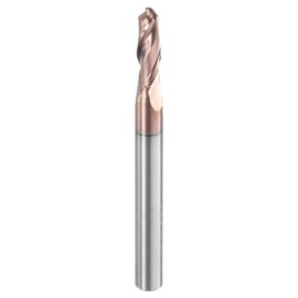 sourcing map Ball Nose End Mill 2 Flute 5/32" Diameter 3/16" Shank Tungsten Carbide TiAlN Coated Spiral CNC Router Bits 1/2" Cutting Length Single End Ball for Carving Engraving Grinding