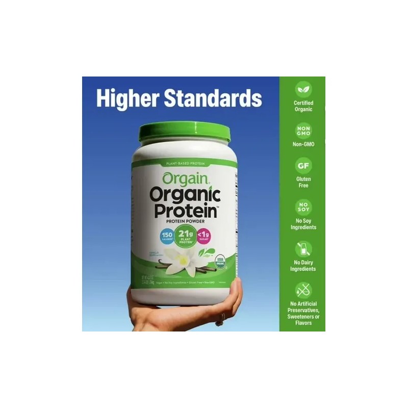 Orgain Organic 21g Plant-based Protein Powder, Vanilla Bean