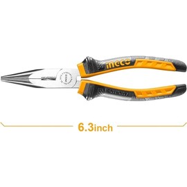 Pinza De Punta Recta 6 (160mm) Ingco Mango Hlnp08168                                                                                                  