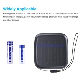 XTAR ET4S 1.5V li ion Battery Charger Rechargeable 1.5V Battery Charger with Micro USB Input, Universal Battery Charger for 1.5V Li-ion Rechargeable Batteries