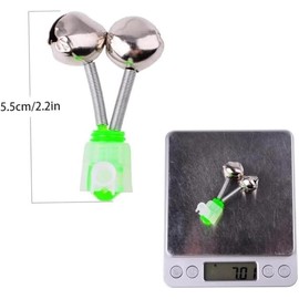 10 Pcs Green Silver Fishing Rod Extra Loud Alarm Dual Alert Bell, 1.89 Inch Green Galvanized Fish Bite Alarm Portable Reusable Bite Indicator for Night Fishing Bite Indicators