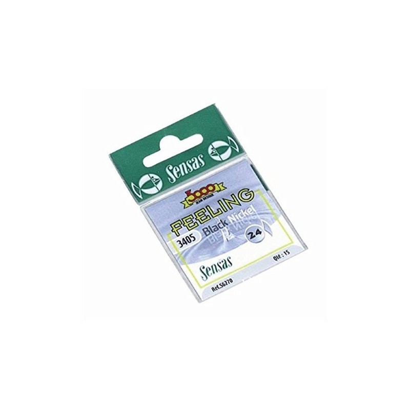 Sensas 3405 Barbed Black Nickel Hooks Size 18