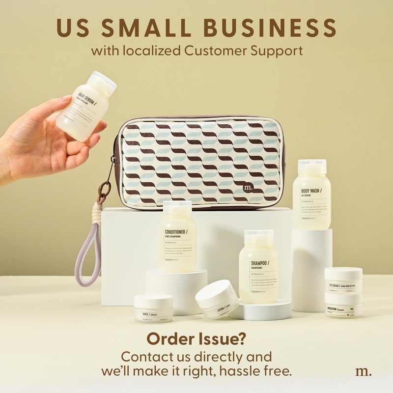 MAISONOVO Travel Bottles for Toiletries, TSA Approved, Leak Proof Refillable,