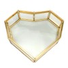 Flip Love Heart Shaped Geometric Glass Jewelry Box Glass Ring