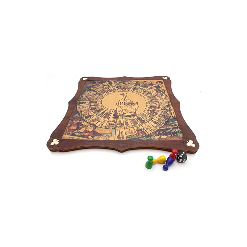 Game of Goose, traditional wooden board game