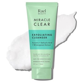 Rael Miracle Clear Facial Cleanser – Makeup Remover, Daily Face Wash, Gentle Deep Pore Cleansing Korean Skin Care for Oily & Combination Skin (Exfolia